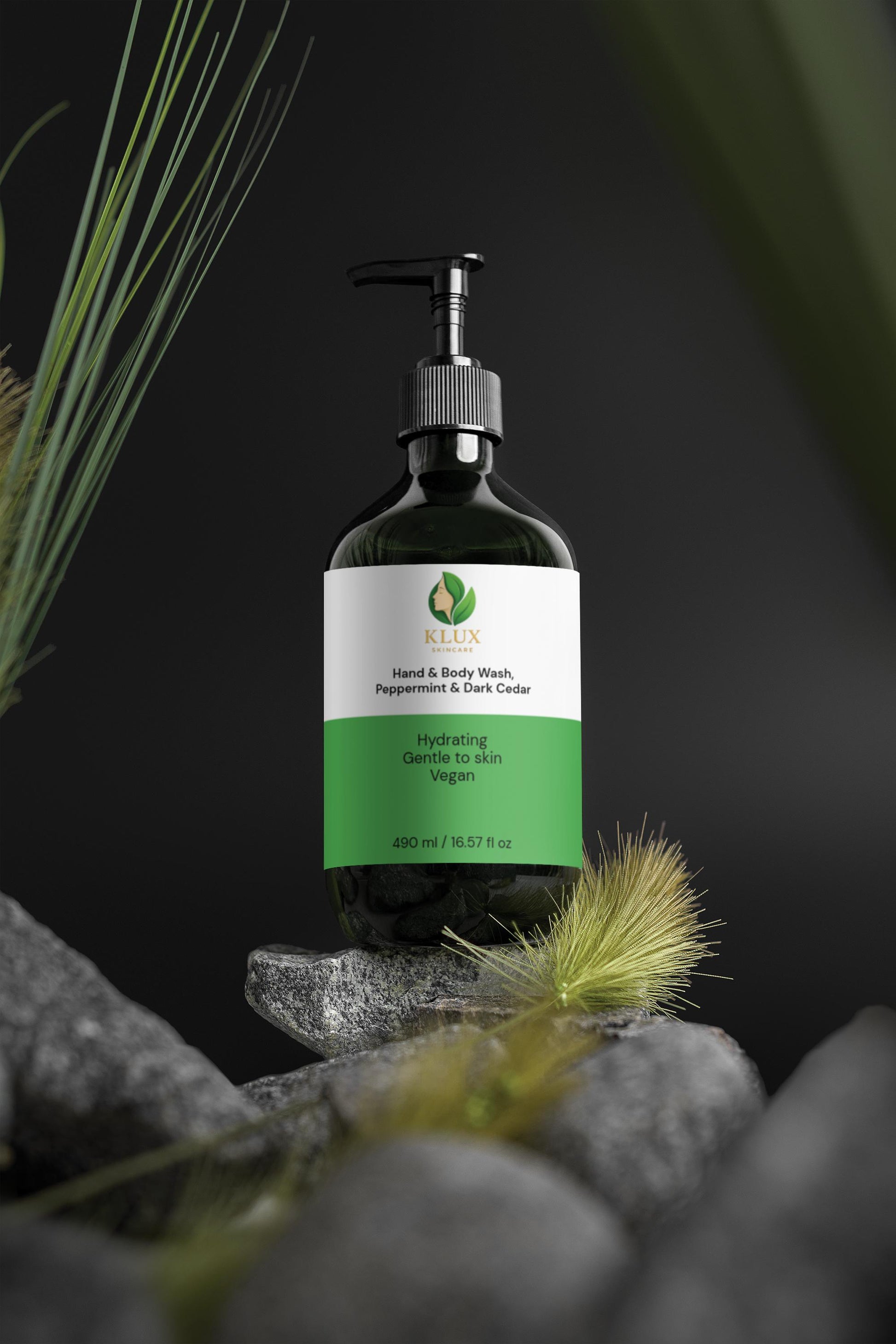 Hand & Body Wash, Peppermint & Dark Cedar