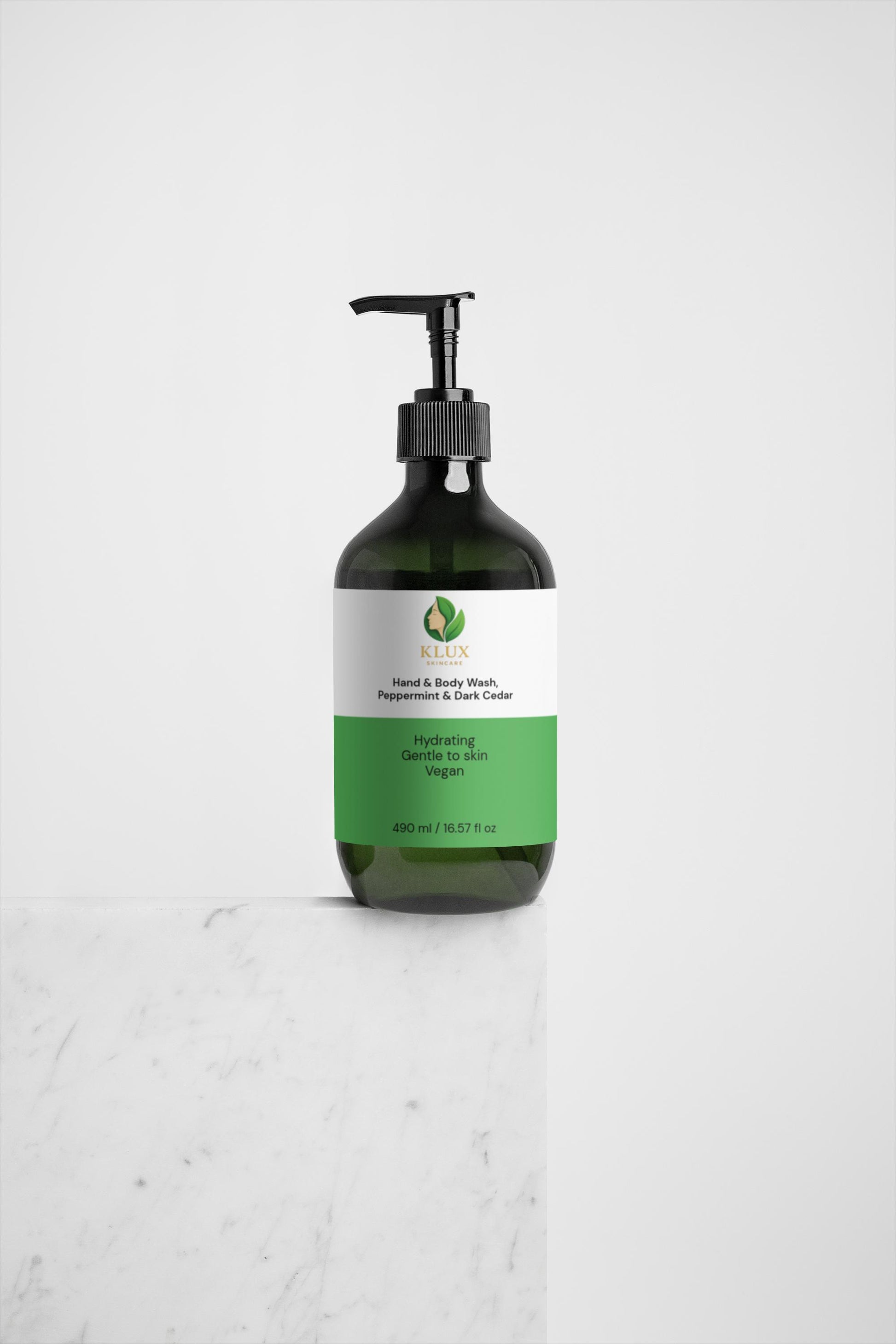 Hand & Body Wash, Peppermint & Dark Cedar
